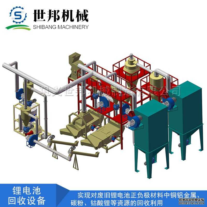 鋰電池正負回收設備生產線采用的是干式處理